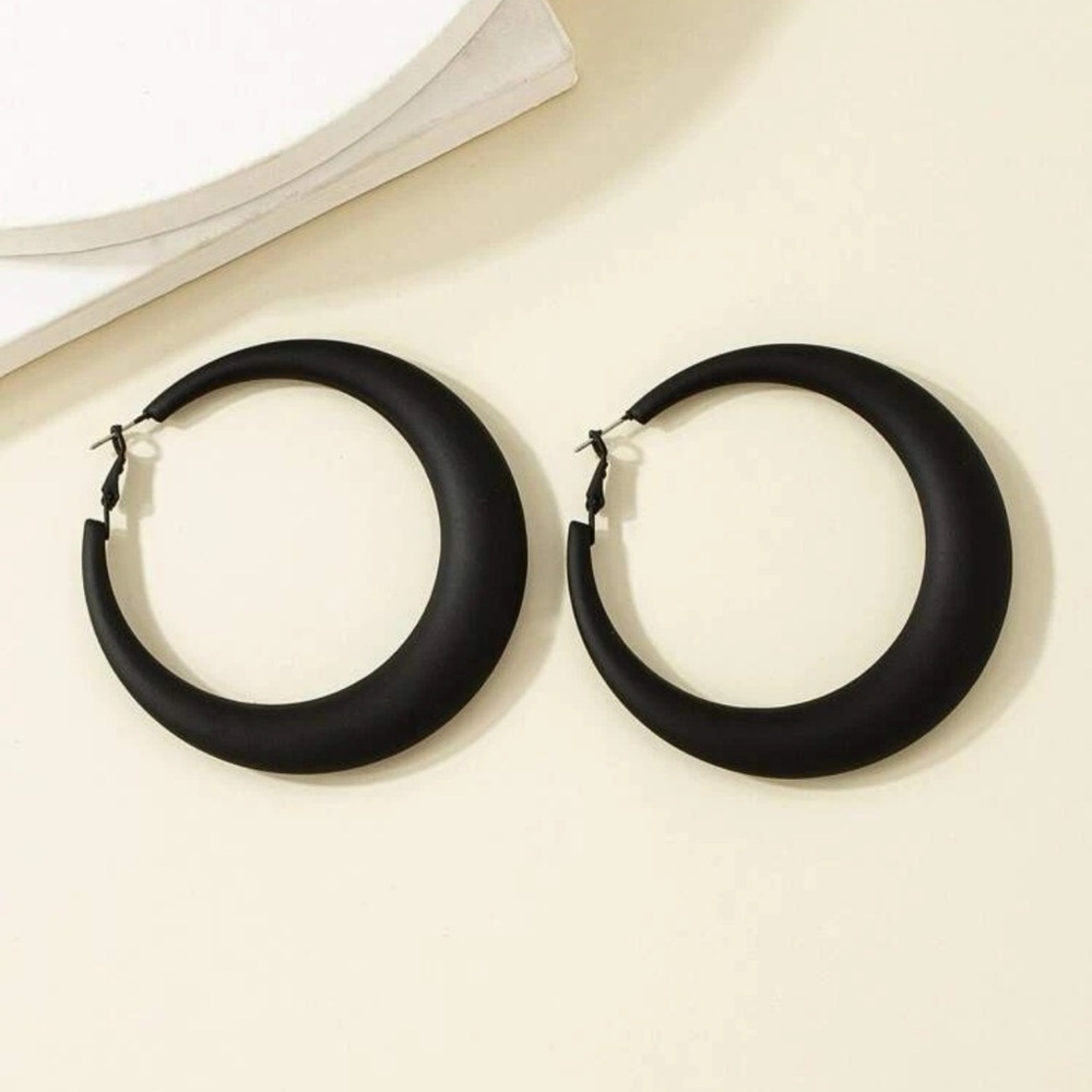 Matte Metal Hoops -Green - Picture 7 of 8